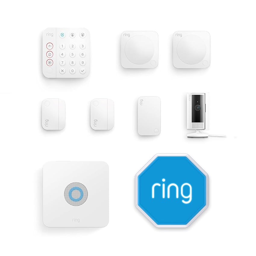 Immagine del prodotto Ring Alarm | Kit da 8 pezzi con Ring Indoor Cam (2ª gen.) da Amazon - Sistema per la sicurezza domestica con monitoraggio assistito (opzionale) - Senza vincoli di lunga durata