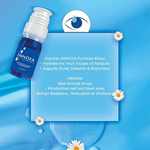 INNOXA - Blaue Formel - Augentropfen - Bleichen Sie rote Augen auf - Befeuchten Sie trockene und müde Augen - Steril und ohne Konservierungsstoffe - 2x10ml