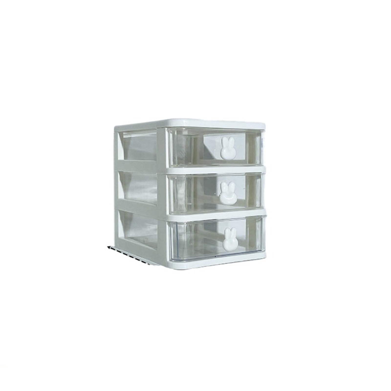 XUCZHAI Multifunctional Desktop Storage Drawer Box With Holder Rack Multi-layer Jewelry(Three layers white)