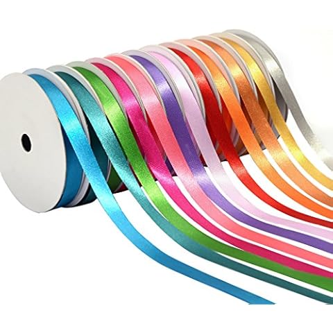 3/8 inch Satin Ribbons Assorted Colors (Solid Bright) Cover