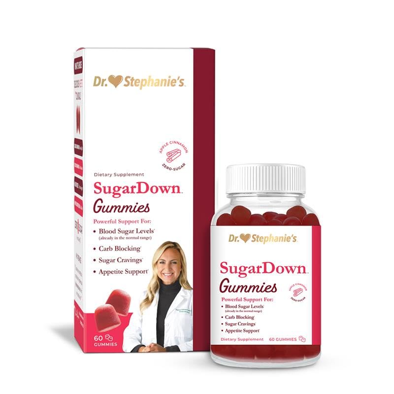 Dr. Stephanie’s Sugar Down Gummies - Ceylon Cinnamon Supplement for Glucose and Pancreas Health