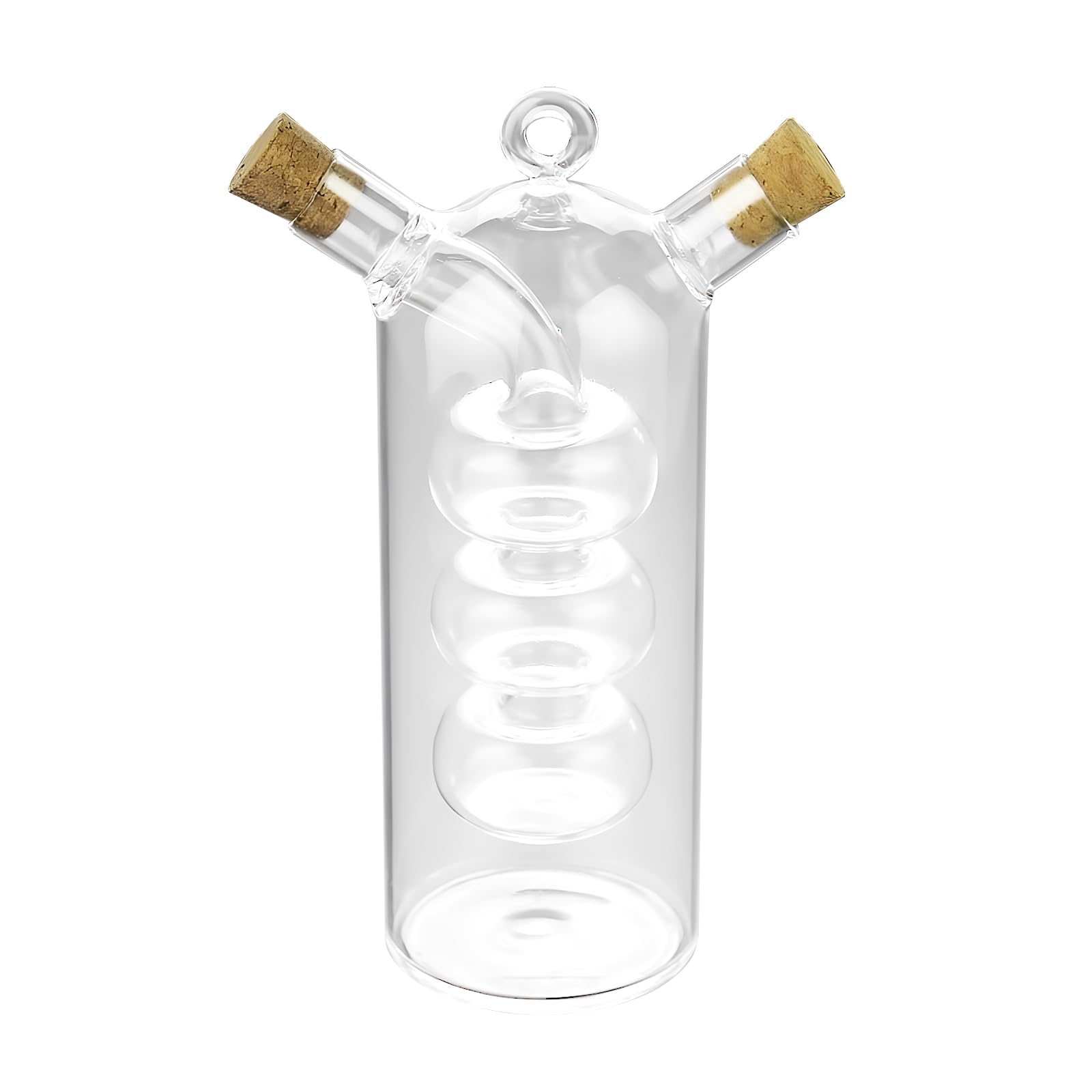 Doetyd Transparent Oil And Vinegar Dispenser Cruet Bottle 2 In 1 Dual Glass Oil Bottle With Cork Stoppers For Kitchen Gadgets Air Fryer Salad Bbq