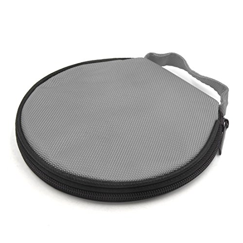 Disques CD Sac de Rangement Gris avec Fermeture Éclair Ronde Sourcingmap