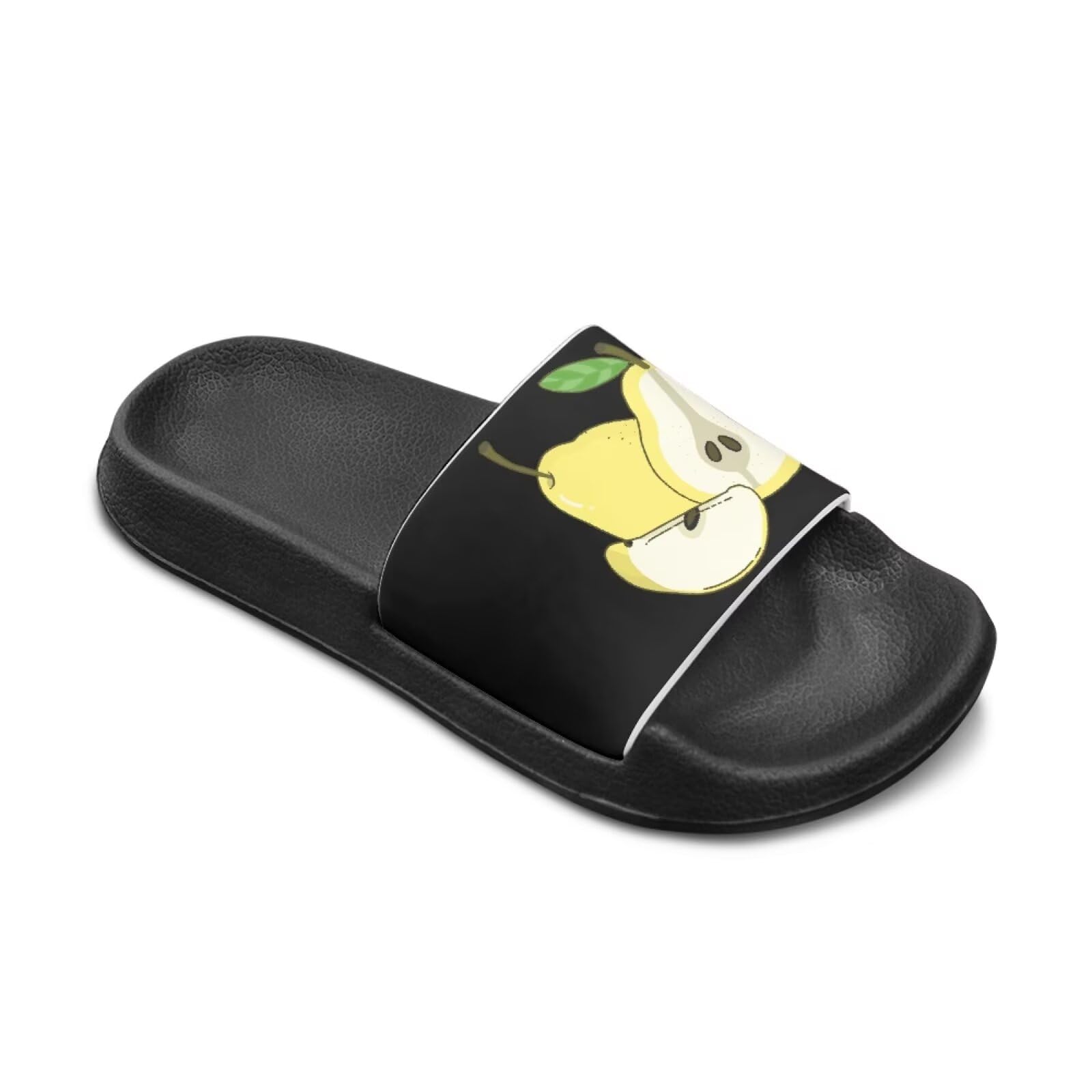 Howilath Cartoon Pears Print Children's Sandals Lightweight Non-slip Open Toe Slide Sandals Girls House Slippers Comfy Shower Beach Sandal