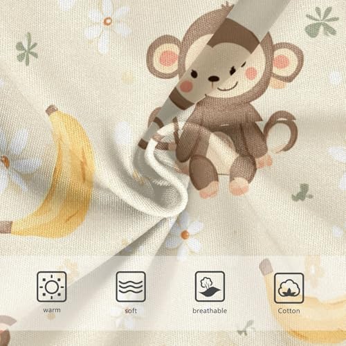 Wusikd Cute Monkey Light Girls' Underwear Cotton Yellow Banana Girls Briefs Soft Toddler Underwear 2T3