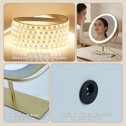 Espejo para Maquillaje Redondo con Luz LED y Soporte miniatura 6