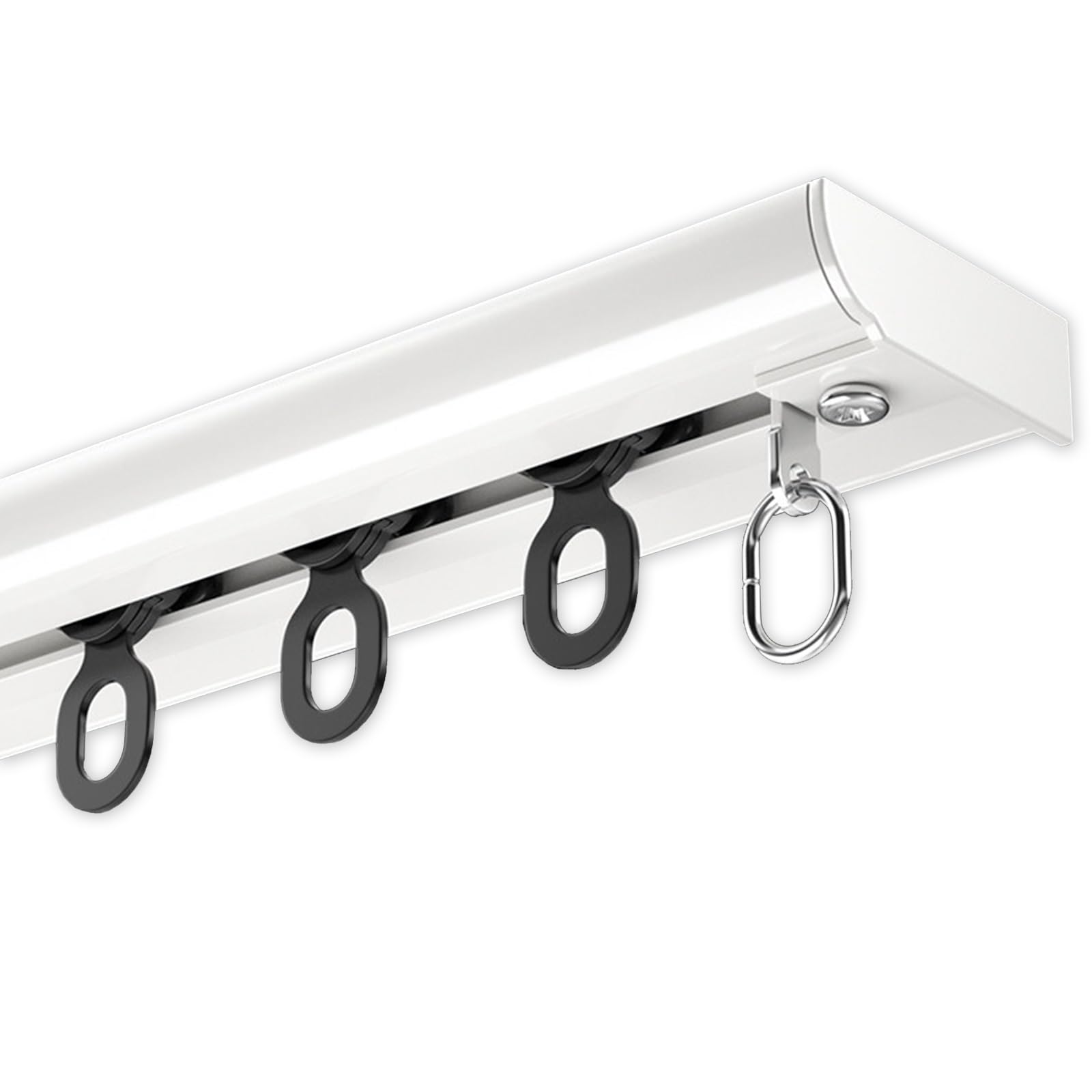 Ultr-thin Ceiling Curtain Track for Curtains, Drapes, Sliding Door Heavy Duty Curtain Tracks Rods System, Privacy Room Divider for Balcony/Bay Window/Hotel/Office(White,460cm(15.1ft))
