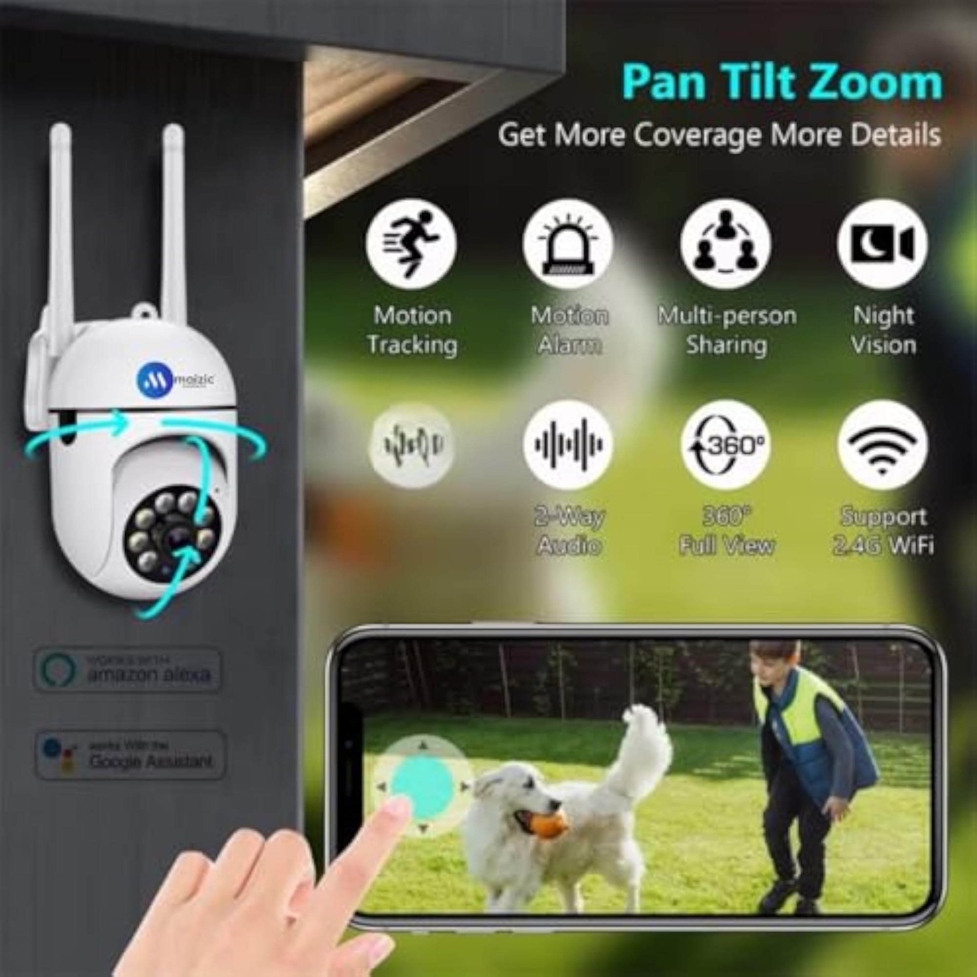 3 MP FHD Pack of 2 WiFi Indoor Mini Fox Ptz Security Camera