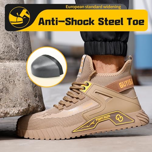 Image of Steel Toe Shoes for Men Work Safety Industrial Protective Men's Work Shoes for Construction Comfortable Lightweight Warehouse Factory