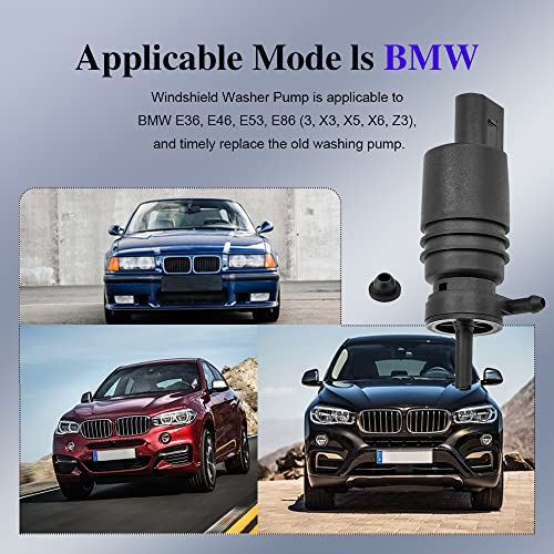 Windshield Washer Pump With Grommet, Windshield Washer Fluid Pump, Windshield Washer Pump Replacement For Bmw, Mercedes-Benz, Replaces Oem #: 67128362154, 67128377612 #TOP5