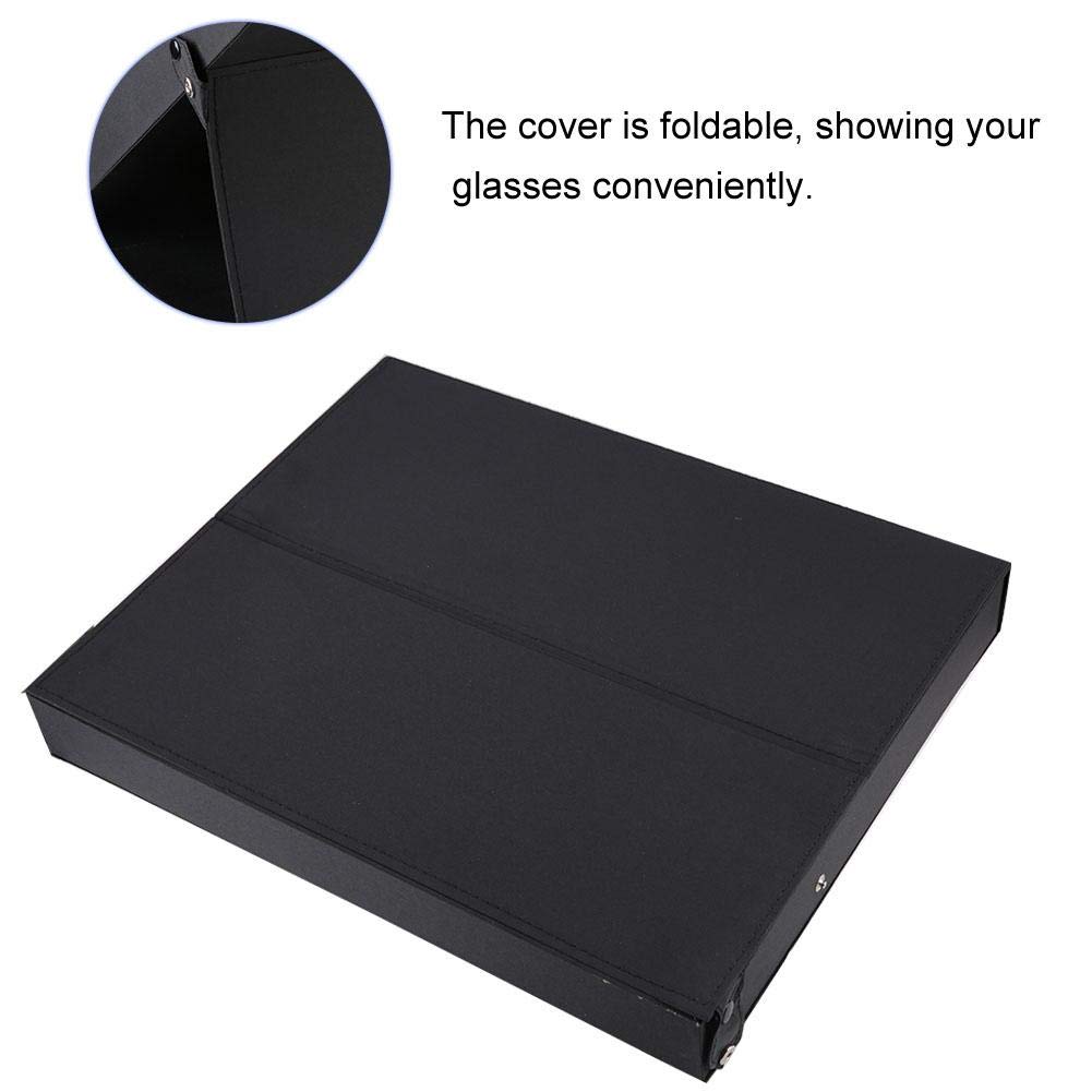 Wakects Expositor para Gafas y Joyas, Caja Organizadora de 18 Compartimentos, 47 x 37 x 6 cm