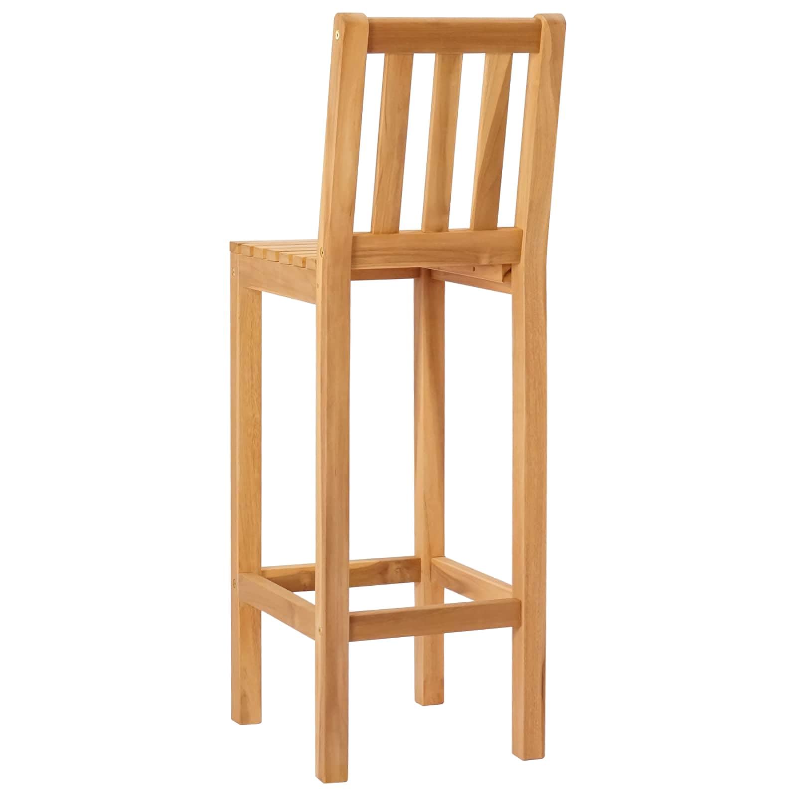Stołek barowy 2 pcs brązowy Lite drewno teakowe Odporny na warunki atmosferyczne na zewnątrz Ogrodowy Wysoki hokery kuchenne do baru taras Nowoczesny design 110 kg wytrzymały