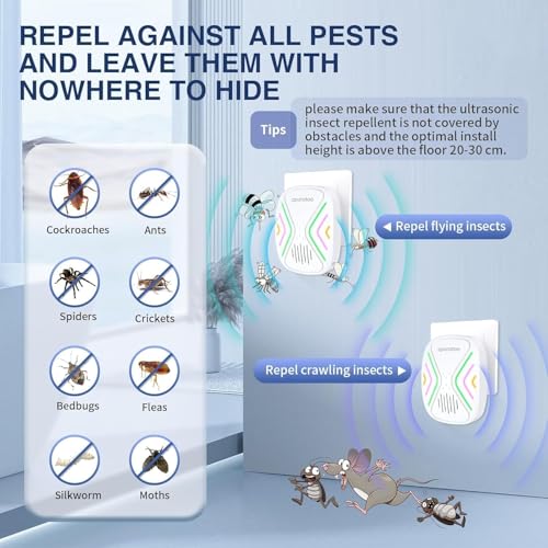 Repelente ultrasónico antiparasitario para eliminar la molestia de arañas y mosquitos 7