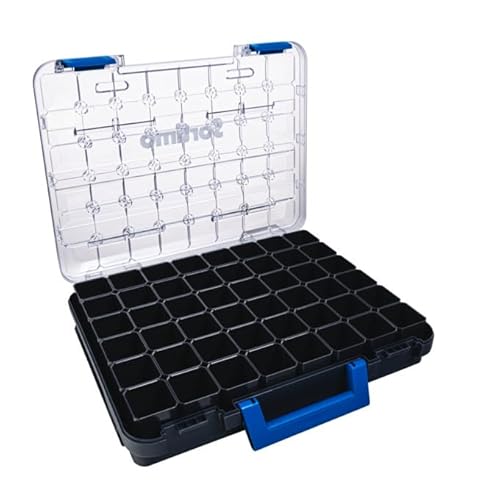 Sortimo T-BOXX 320 mit 48 Insetboxen H63 – Ideal für Kleinteile wie Schrauben & Muttern, transparenter Deckel für schnellen Zugriff, robust & kompatibel mit Sortimo Fahrzeugeinrichtungen & WorkMo