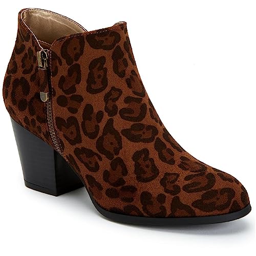 Style & Co. Masrinaa Ankle Booties, Created for Macy's, Brown Leopard, Size 8.0 - Main Image