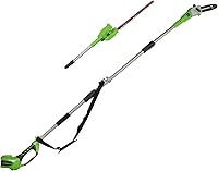 Vista 15 de Greenworks Sierra de poste de 40V de 8" + Cortasetos de poste, batería de 2.0Ah (Gen 1)