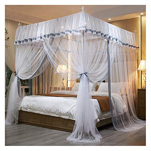 Dosel de cama de princesa con 3 aberturas encriptadas para evitar mosquitos en el cuarto 2