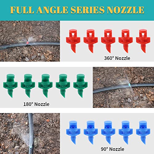 Cimeton 152Pcs 90/180/360 Angle Sprinklers With Connectors Irrigation Fittings Kit, Angle Sprinkler For Miniature Garden Lawn Water Spray Irrigation System #TOP4