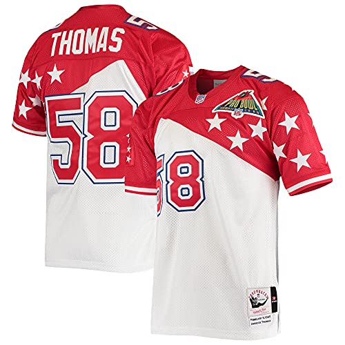 Mitchell & Ness Men\'s Derrick Thomas White/Red AFC 1995 Pro Bowl Authentic Jersey