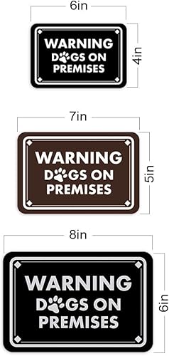 Miniatura 2 de Diamante enmarcado clásico, letrero de advertencia de perros en las instalaciones (negro) - grande