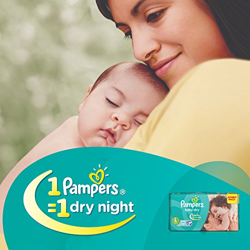 Image of Pampers Taped Baby Diapers, Large (LG), (9.0 kg - 14.0 kg) (60 count)