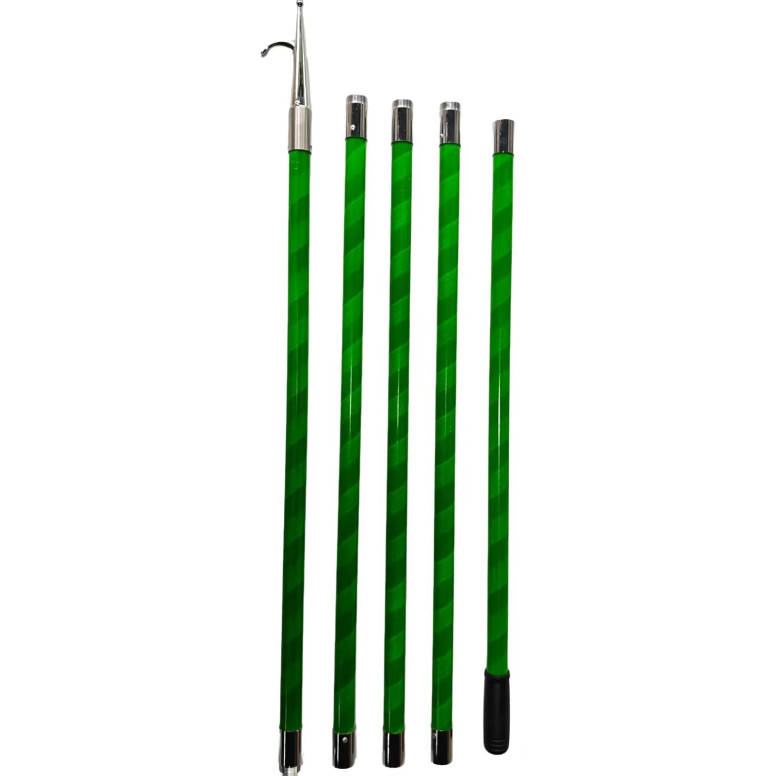 DJPHOFS Multi-section Detachable Docking Poles for Boats, Fiberglass Dock Rods for Boat Docking, Boat Hook Pole with Non-Slip Grip & Universal Thread(5m/16 ft 5 in)