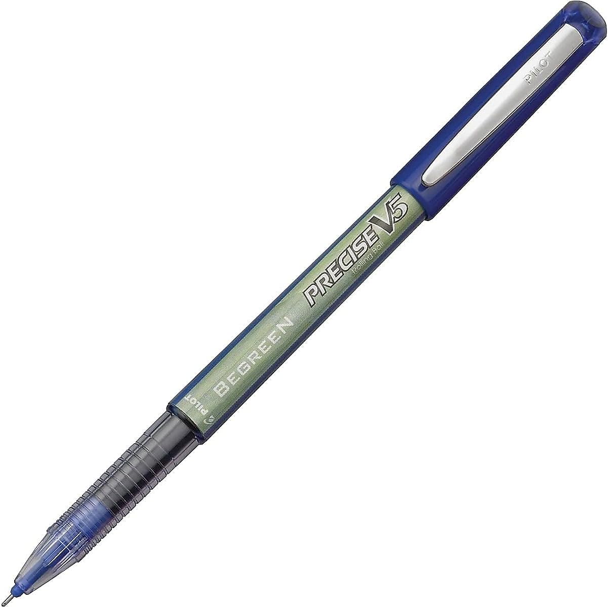 PilotBeGreen Precise V5 Rolling Ball Pens, Extra Fine Point, Blue Ink, Dozen Box (26301)