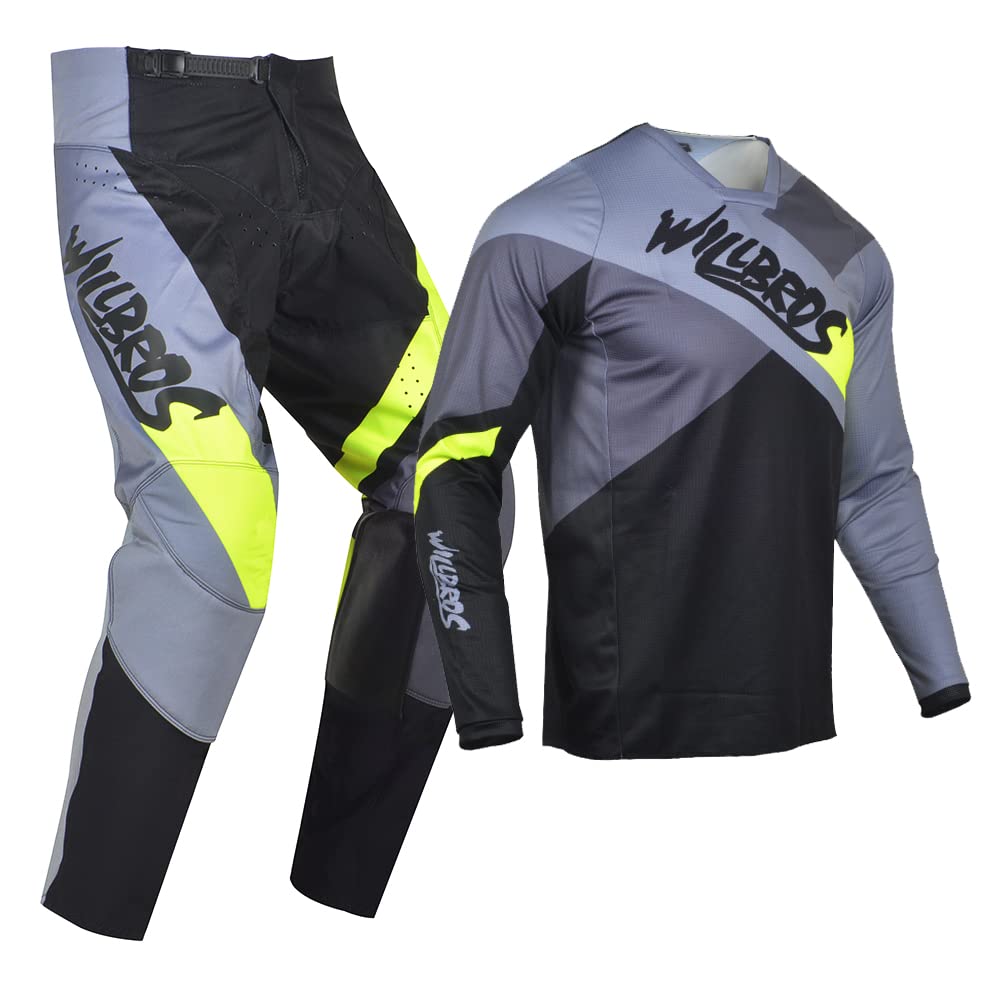 Hommes Combinaison de Pantalon en Maillot de Motocross MX Ensemble Vélo hors Route Offroad Ride Vêtements de Compétition Adultes BMX ATV