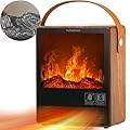 Portable Electric Fireplace Heater for Indoor Use,Fake Fireplace Space Heaters 1500W High Power,Small Fireplace with Realistic 3D Flame Effect,Mini Heater with Overheat and Tilt Protection