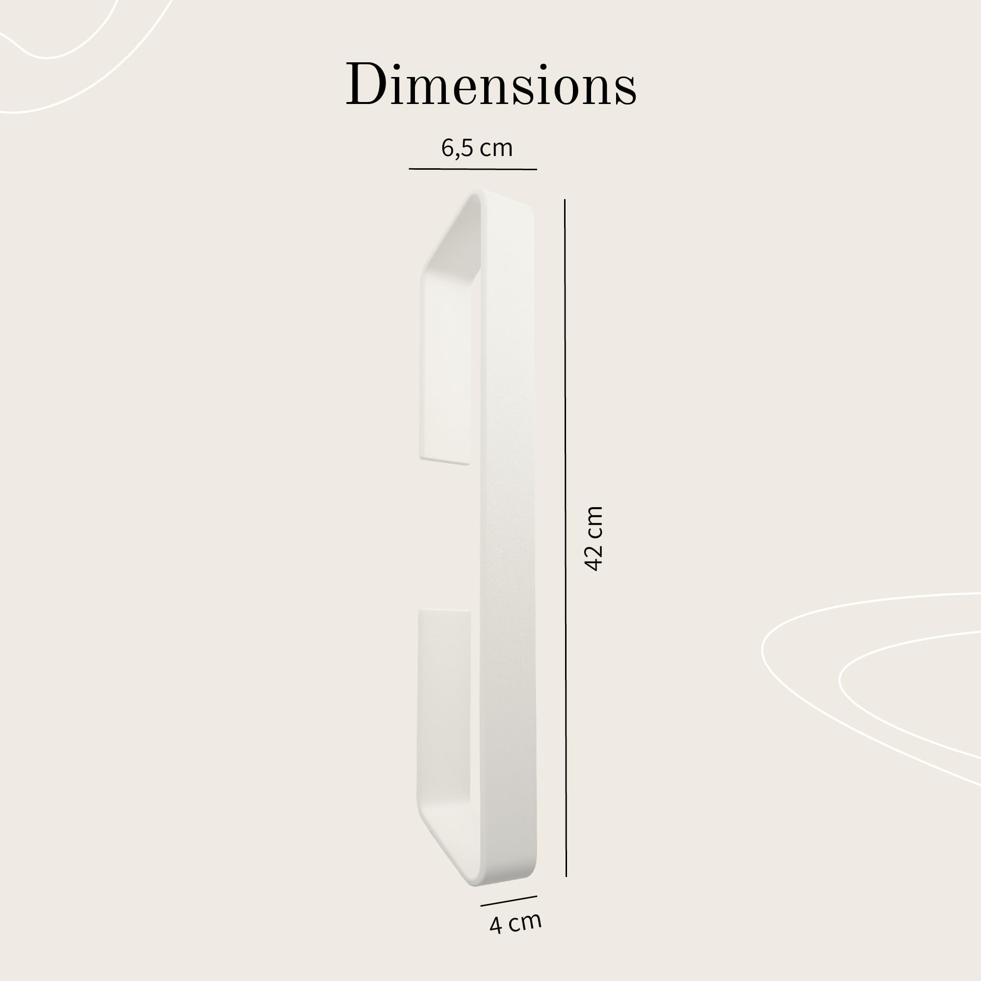 Design Hambourg Porte-Serviettes pour invités | Blanc | adhésif | Porte-serviettes compact et auto-adhésif | Garde les serviettes rangées et à portée de main