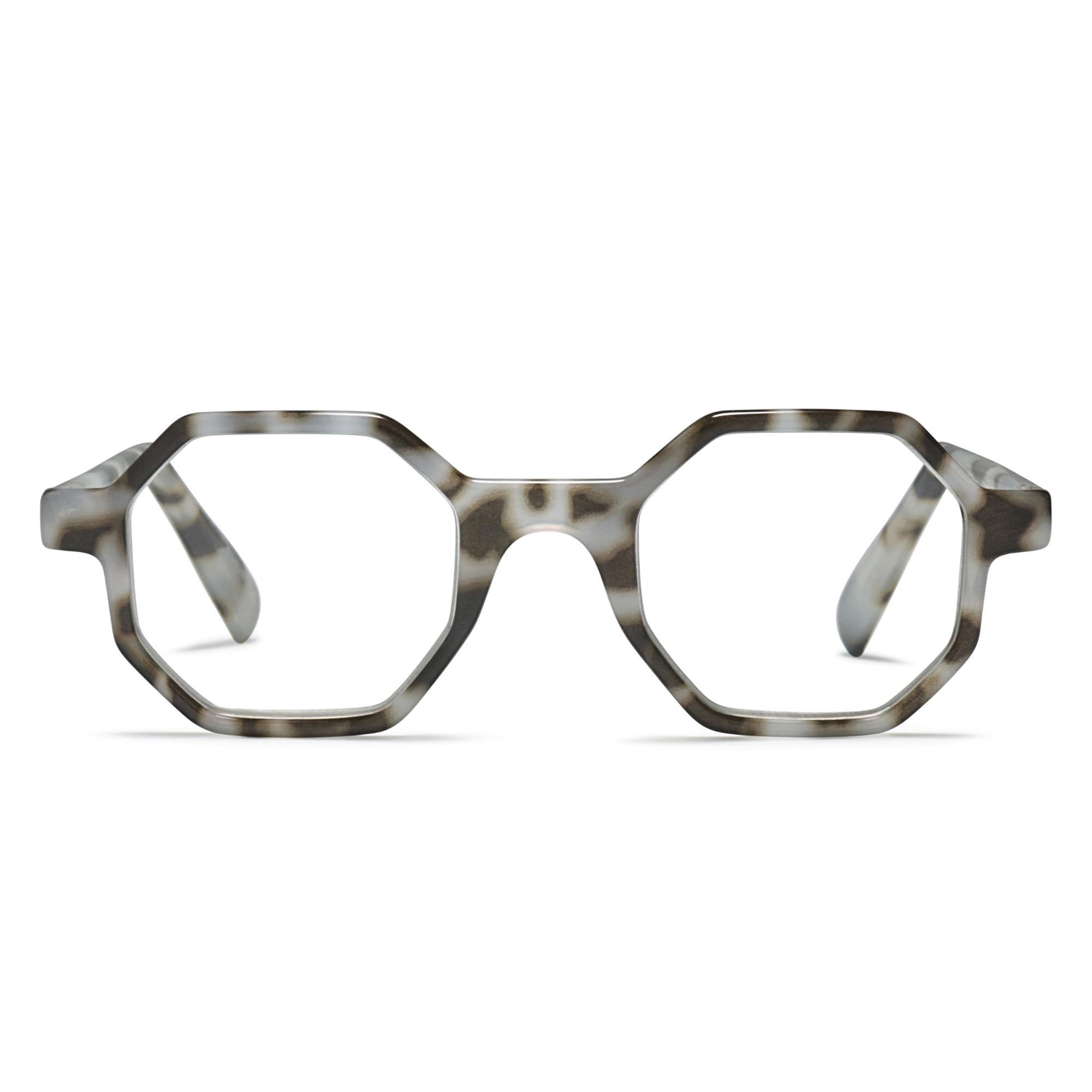 View 1 of 2SeeLife Oversized Hexagon TR-90 Reading Glasses for Men & Women – Medium–Wide Fit, Durable, Spring Hinges, Premium Readers, Gray Tortoise, +1.50