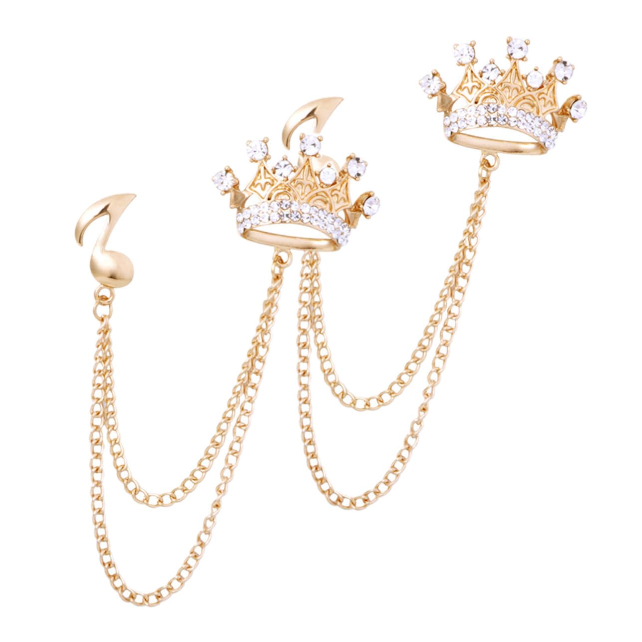6 Pz spilla catena del collare di strass fermacravatta uomo elegant light arredamento accessori per uomo spille di note musicali abito corpetto emblema del partito Nota