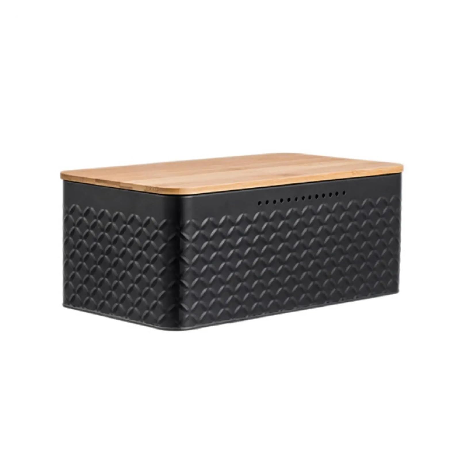 LUYSGBXR Bread Bin Iron Bread Storage Bin Holder Organizer For Kitchen Counter Bakery Home(Black)