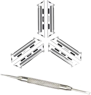 Watchband Connectors Watch accessories strap stainless Steel link Kit Compatible for Apple Watch Adapter 38 40 41 42 44 45mm (3PCS PACKED) (38/40/41mm, Silver/silver/silver)