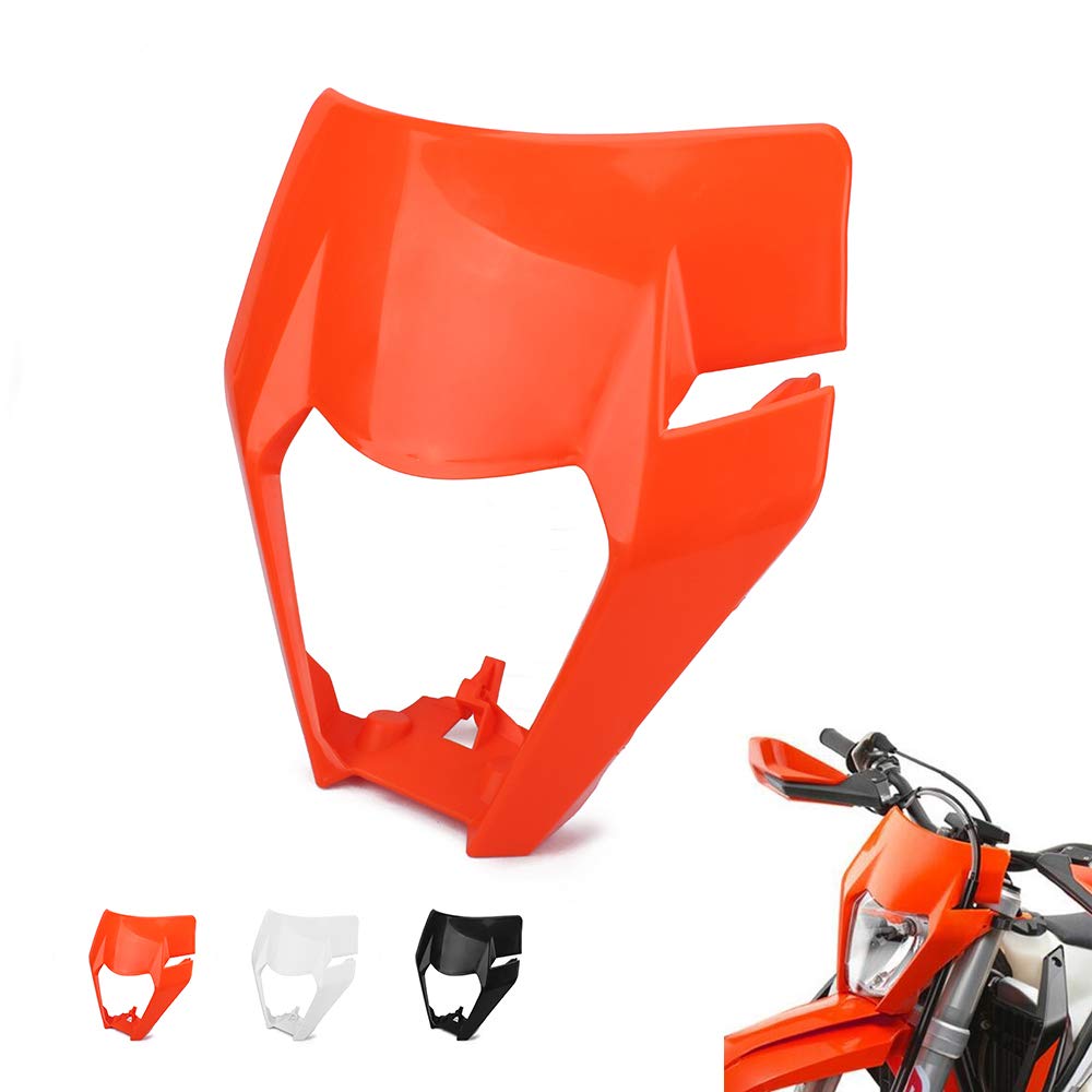 Mascherina per Faro Moto, Paralume Antivento e Antipolvere, Arancione, per EXC EXCF, XC, XCF, XCW, SX SXF, 125-530 cc