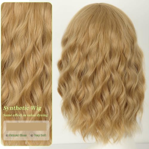 Image of AISI HAIR Wig with Bangs for Women Synthetic Heat Resistant Wigs (light honey blonde)