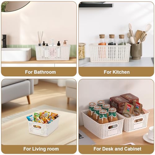 Nymblis 6Pcs Storage Box with Lid, Plastic Stackable Storage Baskets with Bamboo Lids, Plastic Storage Bins Containers for Kitchen Bathroom Cabinets Organization (25.4x18.4x10.7cm) - Cosy Home Interiors Nymblis 6Pcs Storage Box with Lid, Plastic Stackable Storage Baskets with Bamboo Lids, Plastic Storage Bins Containers for Kitchen Bathroom Cabinets Organization (25.4x18.4x10.7cm) - Image 7