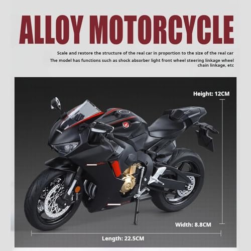 Moto 1/9 CBR 1000RR modelo diecast con luces rojo miniatura 6