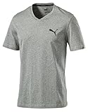 PUMA Men's Iconic V-Neck T-Shirt, Medium Gray Heather, XL