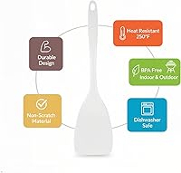Vista 8 de Reston Lloyd - Espátula para sartenes antiadherentes, resistente al calor, utensilios de melamina con mango ergonómico, 11 pulgadas, juego de 6