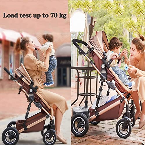 Pasgeboren baby koets paraplu peuter kinderwagen 3 in 1 drukkoel, compacte opvouwbare luxe babywagen-kinderwagen anti-s… - Afbeelding 3