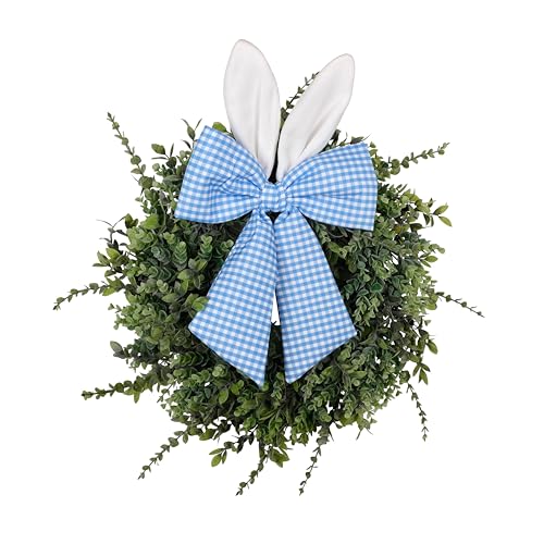 24" Easter Wreath for Front Door, Artificial Green Boxwood Spring