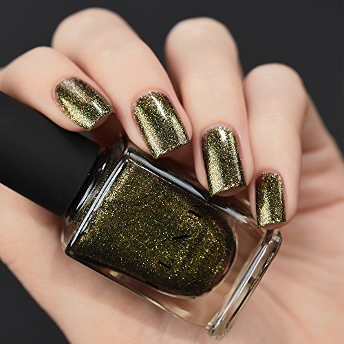 Image of ILNP Caesar - Deep Olive Holographic Metallic Nail Polish