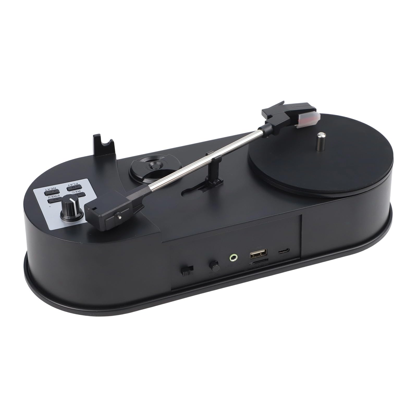 ZYWUOY Giradischi da vinile a MP3, giradischi da 33/45 giri/min con per slot sd, giradischi portatile in ABS per la casa