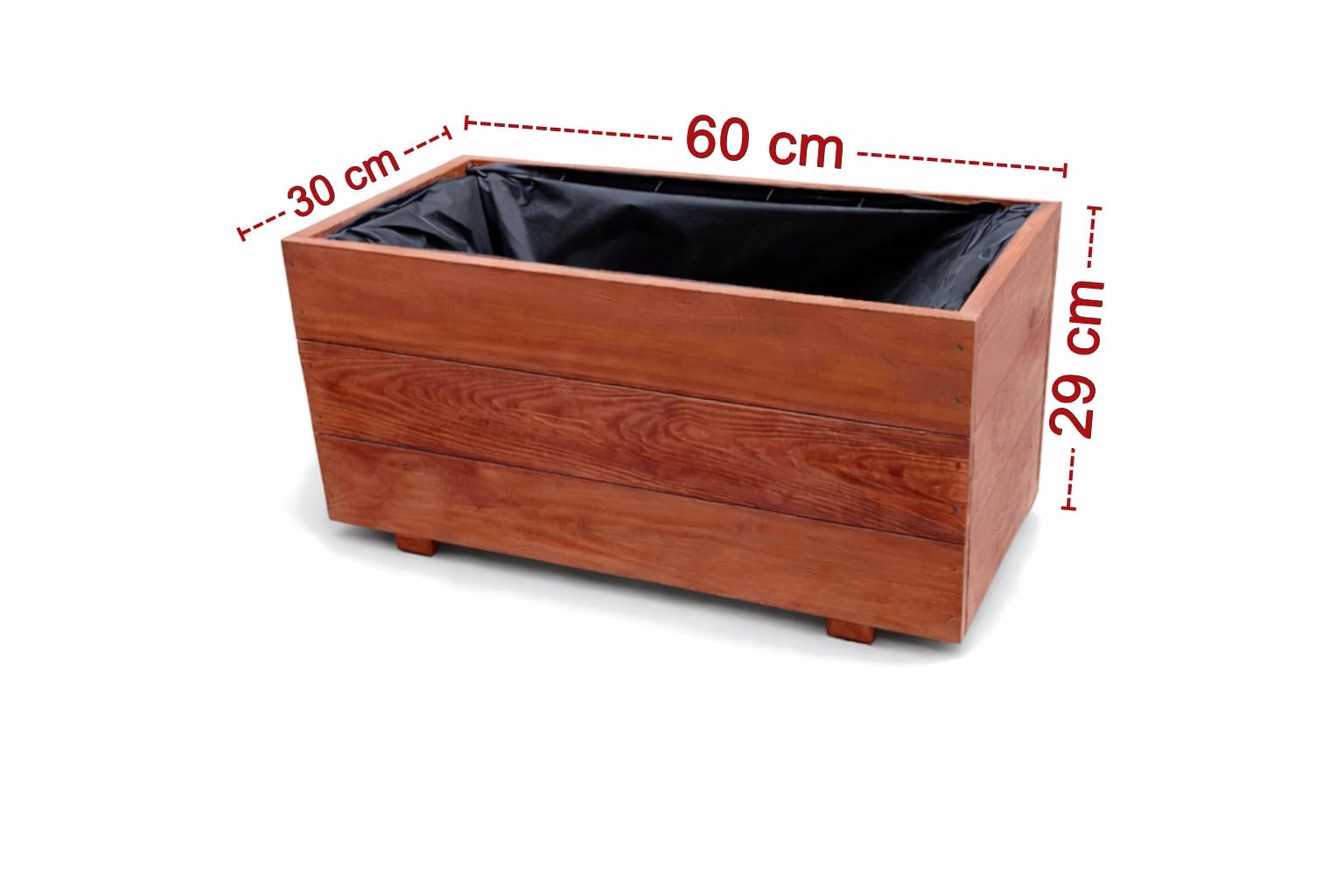 FKL Design Home Deco - Jardinera de madera, maceta para jardín, terraza, caja de madera impregnada D26 (60 x 30 x 29 cm)