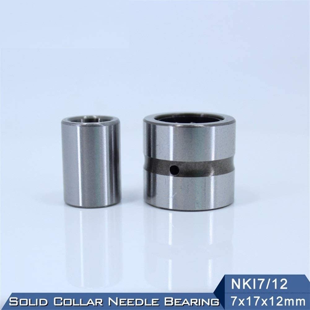 Rodamiento de Agujas de Alta Velocidad NKI7/12 Rodamientos de Agujas de Collar sólido de 7 x 17 x 12 mm con rodamiento de Anillo Interior NKI 7/12