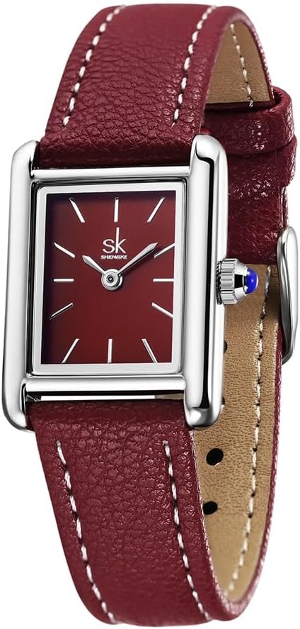SHENGKE Minimalist Vintage Square Watches for Women with Leather Strap - Image 3
