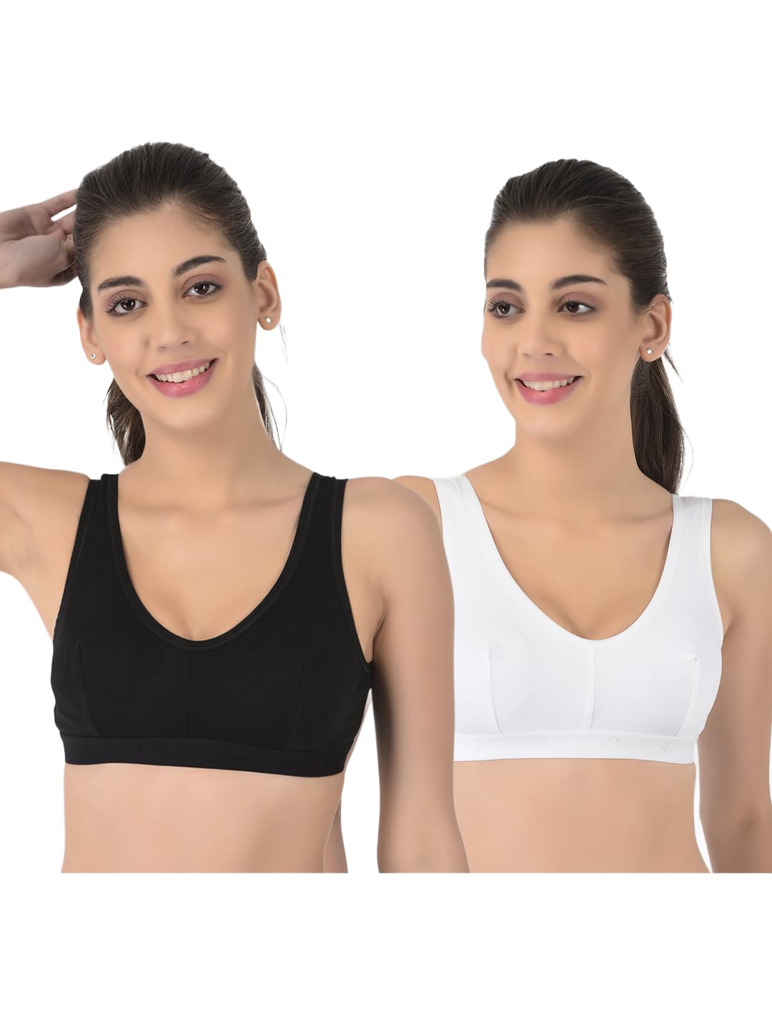 Softline Women’s 100% Cotton Wired Non-Padded Molded Sports Bra Combo | High-support and breathable activewear | Soft and durable for workout and every day wear (Pack of 2) Softline Women’s 100% Cotton Wired Non-Padded Molded Sports Bra Combo | High-support and breathable activewear | Soft and durable for workout and every day wear (Pack of 2)