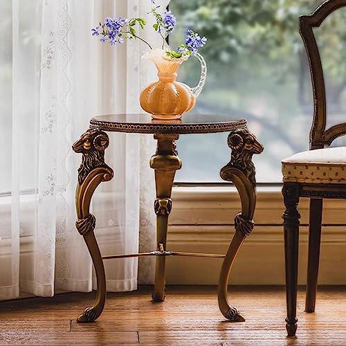 Mobile-Side-Table-Small-Round-End-Table-Circular-Solid-Wood-Sofa-Side-Table-with-Brass-LegsTelephone-Table-Nightstand-157H-x-196D-Coffee-Table-for-Living-Room-Bedroom-Entryway-Rus Mobile Side Table Small Round End Table Circular Solid Wood Sofa Side Table with Brass LegsTelephone Table Nightstand 157H x 196D Coffee Table for Living Room Bedroom Entryway Rus