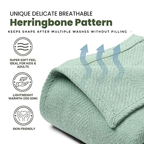 White Blanket, Queen Blankets For Bed, Cotton Blanket, Full Size Throw Blanket, Premium Fall Blanket For All Seasons, Lightweight Blankets For Bedding, Soft Throw Blanket - (90" X 90"), White #TOP3